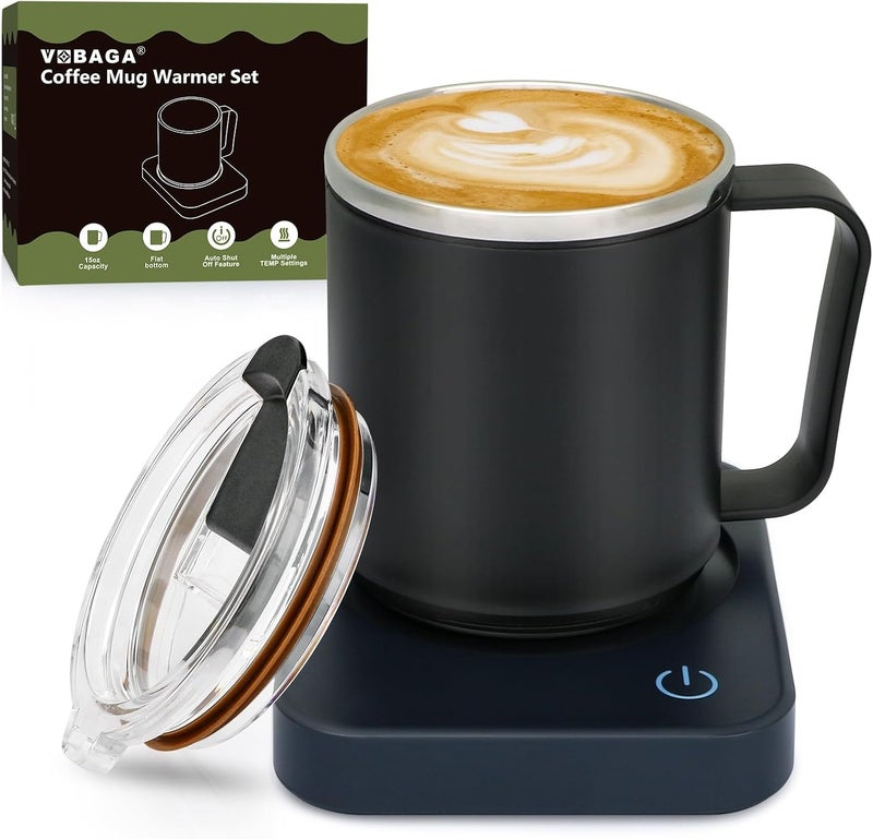 Vobaga Coffee Mug Warmer Set with Auto Shut Off, 15 oz Coffee Mug Gift Set & 3 Temperature Settings Home Office Desk Accessories - Image 1
